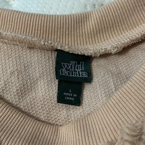 Wild Fable Semi crop Sherpa shaggy sweater size Large - Picture 3 of 7